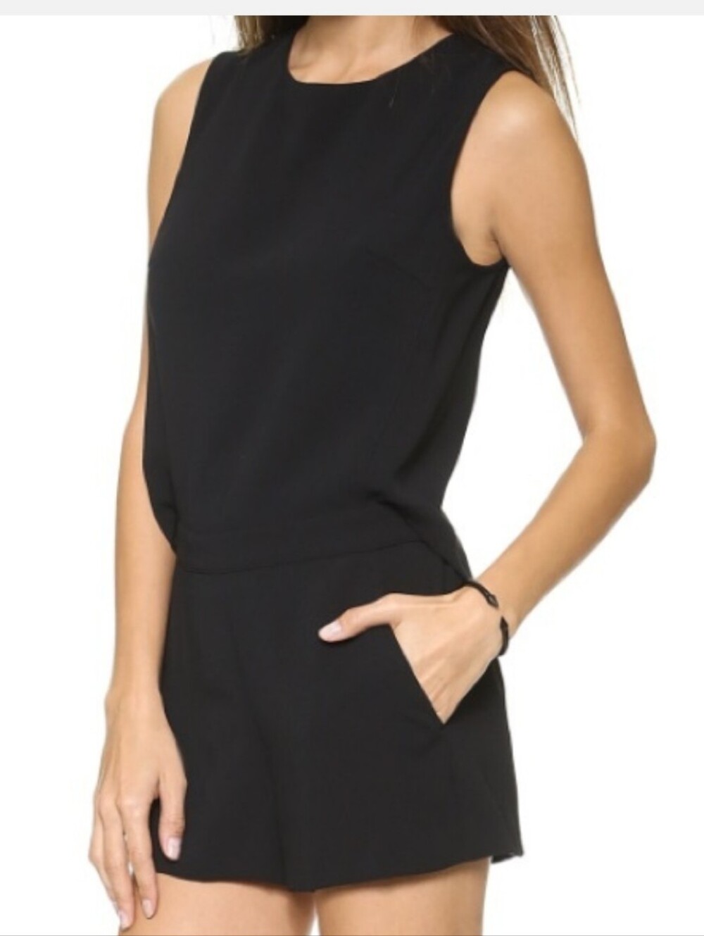 Club Monaco Sleeveless Black Romper with Pockets SZ 12 New With Tags